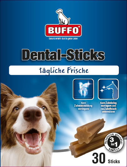 BUFFO Hundeleckerlis Dental-Sticks Medium